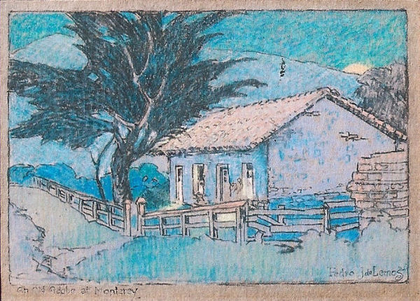 Pedro J. de Lemos - "An Old Adobe at Monterey" - Pastel - 6" x 9"