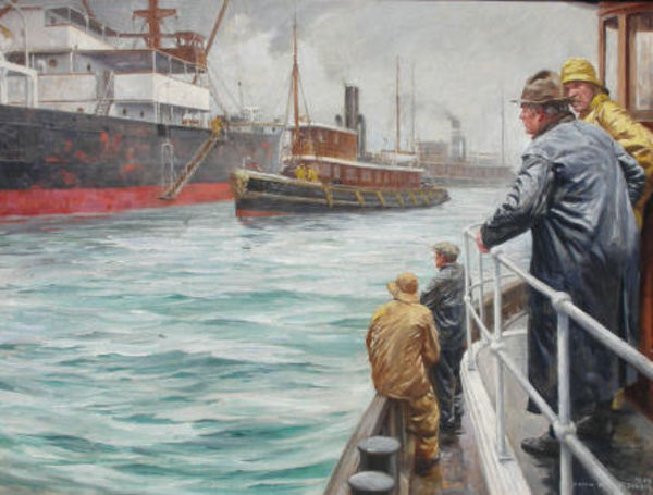 Anton Otto Fischer - "Tug Boat Annie" - Oil on canvas - 24" x 32"