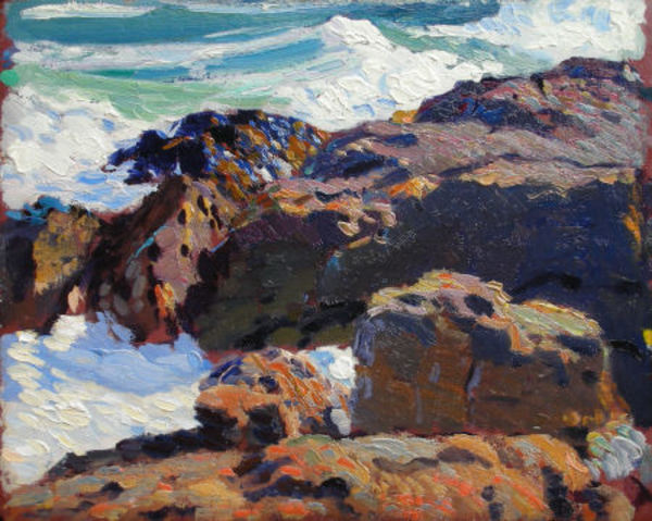 Paul Dougherty, N.A. - "A Freshening Gale" - Oil on panel - 13" x 16"