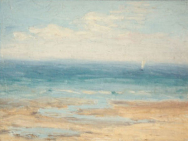 Lillie May Nicholson - "Coast in France" - Oil on canvasboard - 12" x 16"