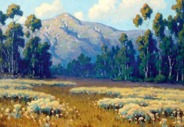 John Marshall Gamble - "Wild Everlasting" - Santa Barbara, California - Oil on canvas - 14"x20" - Signed lower left 
<br>Titled and signed on reverse