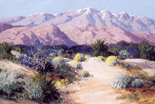 Carl Sammons - "Desert in Bloom near Borrego Springs" - Oil on canvas - 22" x 32"