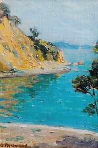 Granville Redmond - "California Coast" - Oil on canvasboard - 9" x 6"