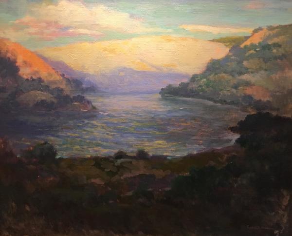 Thomas A. McGlynn - "The Cove" - Oil on canvas - 25" x 30" - Estate signature lower right<br>Directly from the estate of Thomas A. McGlynn. Letter of Authenticity to accompany painting.