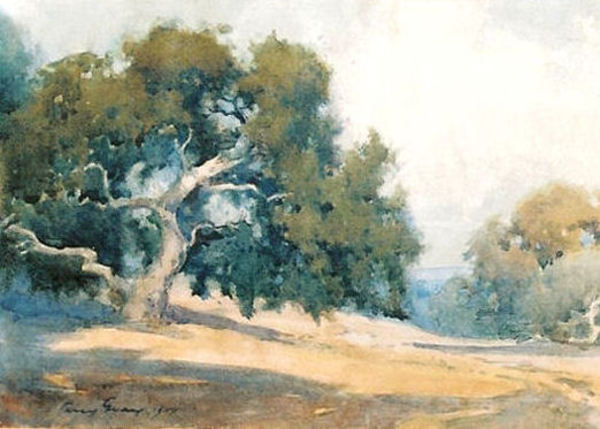 Percy Gray - "California Oaks" - Watercolor - 10" x 14"
