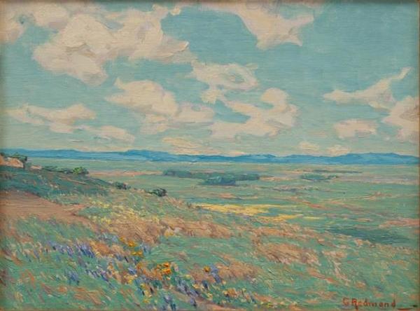 Granville Redmond - "Poppy Field" - Oil on canvasboard - 9" x 12"