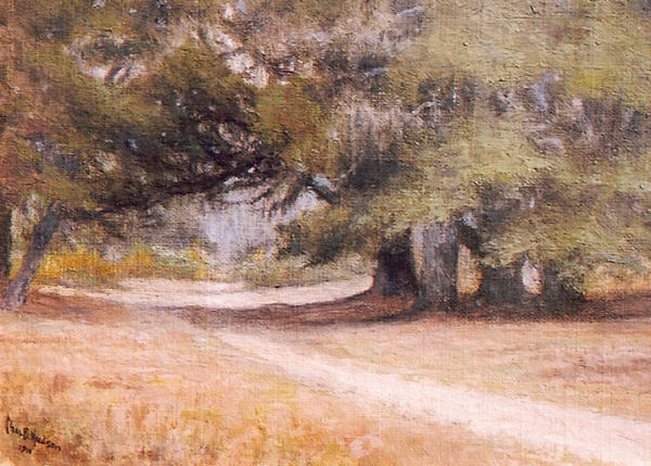 Charles Bradford Hudson - "Path through the Trees" -Pacific Grove- - Oil on canvas/board - 8" x 11"