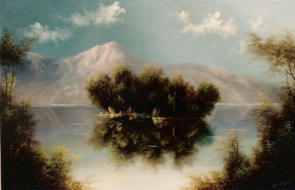 Eliza Barchus - "Crater Lake" - Oil on canvas - 16" x 24"