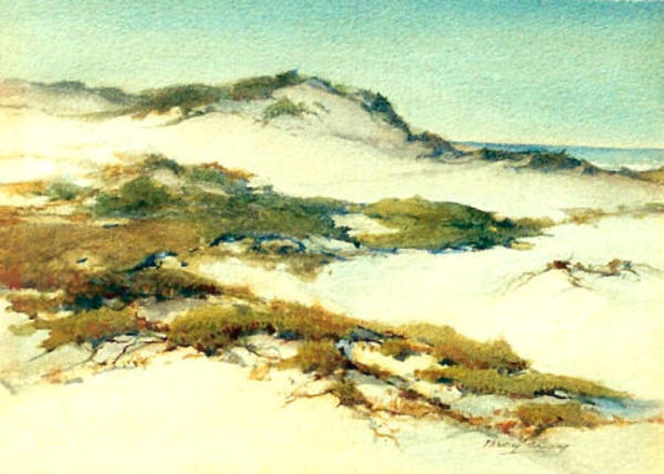 Percy Gray - "Monterey Dunes" - Watercolor/paper/board - 10 3/4" x 14 1/4