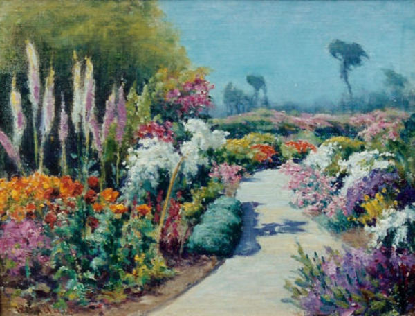 William Adam - "Path Through The Gardens" - Oil on canvasboard - 14" x 18" - Signed lower left
