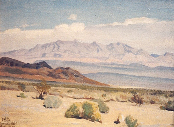 Maynard Dixon - "Boulder, Nevada" - Oil on board - 9 3/4" x 13" - Initialled, located and dated lower left
