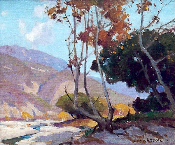 Orrin White - "Sycamores by the Creek" - Oil on canvasboard - 10"x12 " - Signed lower right