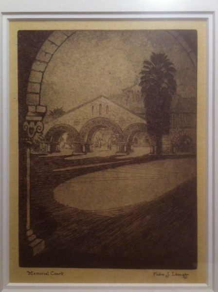 Pedro J. de Lemos - "Memorial Court" - Screenprint of etching - 6 1/4" x 4 3/4" - Printed title and signature