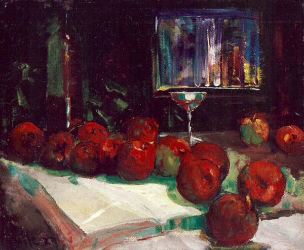 Selden Connor Gile - "Still Life #2 - Apples" - Oil on board - 15" x 18"