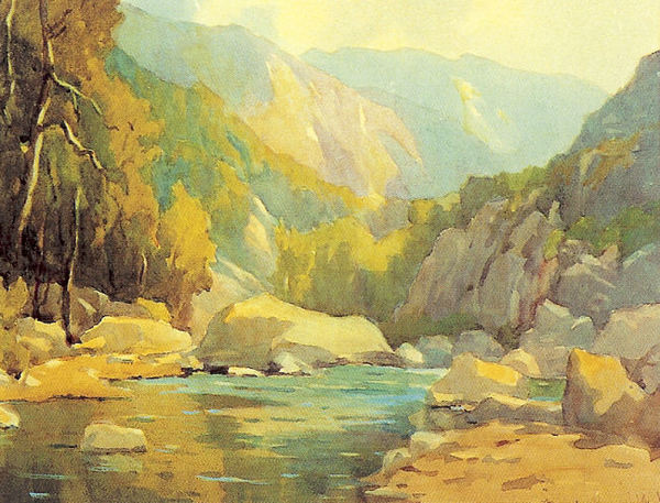 Marion Kavanaugh Wachtel - "Canyon Solitude" - Watercolor - 13 1/2" x 17 1/2"