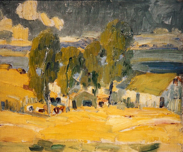 Selden Connor Gile - "Marin Dairy" - Oil on canvas - 15" x 18" - Exhibited: A Feast for the Eyes; Illustrated: Society of Six/Boas