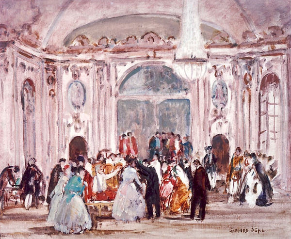 Gifford Beal - III Act "Rosenkavalier" - Metropolitan Opera House, 1935 - Mixed media - 20" x 24"