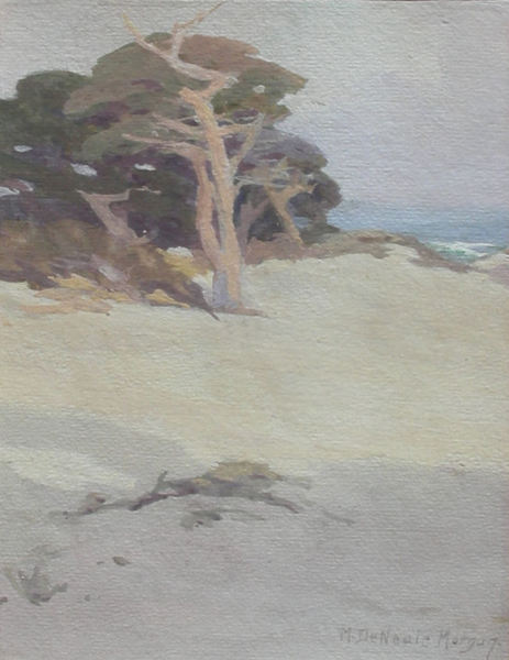 Mary DeNeale Morgan - "Dunes at Moss Beach" - Gouache - 8 3/8" x 6 5/8"