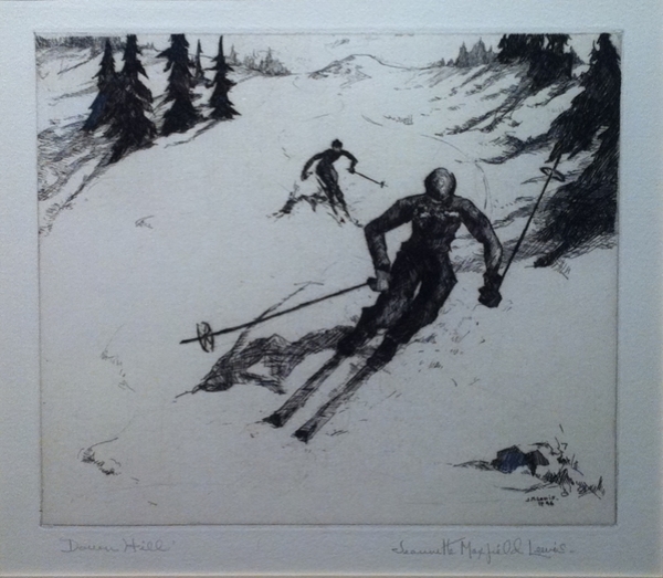 Jeannette Maxfield Lewis - "Down Hill" - Etching - 5 3/4" x 6 3/4" - Signed and dated lower right
<br>Edition: 19