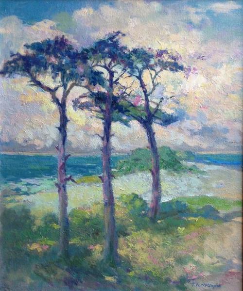 Thomas A. McGlynn - "Pines at Pebble Beach" - Oil on canvas - 24" x 20"