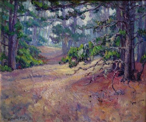 Mary Paxton Herrick Ross - "Through the Pines" -  Carmel - Oil on canvas - 20" x 24" - Signed and dated lower left