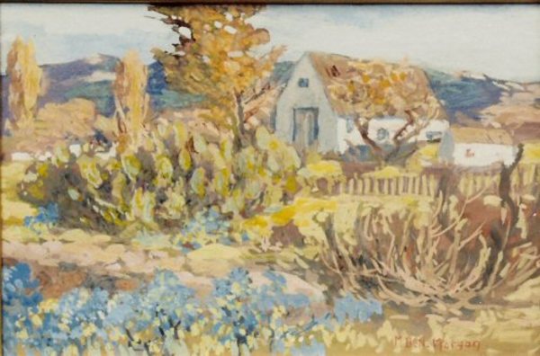 Mary DeNeale Morgan - "Carmel Cottage" - Tempera - 13 3/4" x 19 3/4"