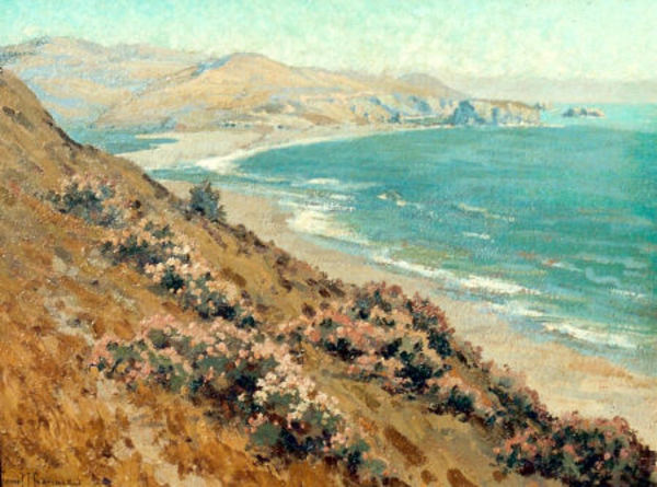 John Marshall Gamble - "The Mouth of the Russian River" -Wild Buckwheat- - Oil on board - 18" x 24"