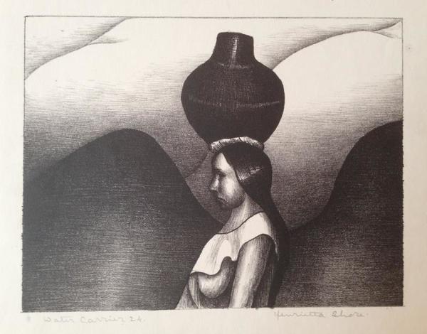 Henrietta Shore - "Water Carrier" - Lithograph - 6" x 8"