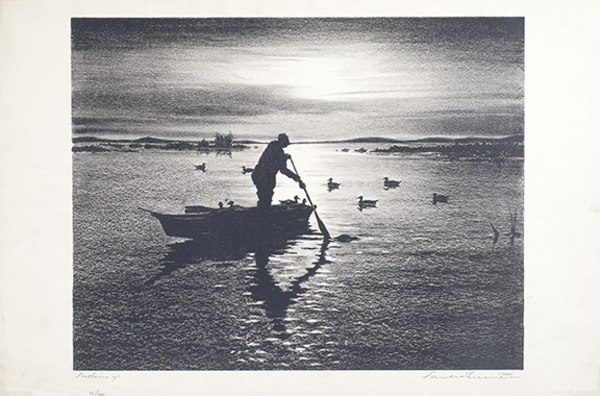 Paul Whitman - "Picking Up" - Stone lithograph - 11" x 14" - Titled lower left; signed lower right<br>Edition: 25/100 bottom left<br>Directly from the estate of Paul Whitman