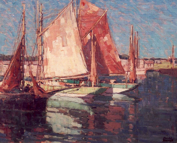 Edgar Alwin Payne - "Fishing Port" -Cameret, France- - Oil on canvas - 25" x 30 1/4" - Signed lower right; titled on reverse stretcher