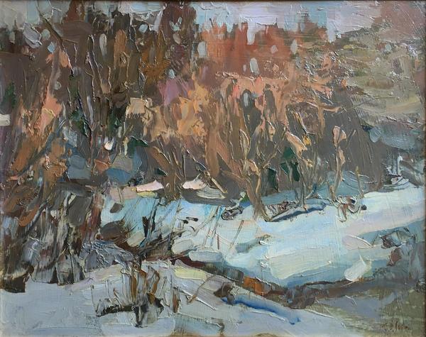 S.C. Yuan - "Sierra Trees" S.C. Yuan - "Sierra Trees" - Oil on masonite - 16" x 20" - Signed lower right
<br>Titled on reverse
<br>
<br>Yuan settled on the Monterey Peninsula in 1952 where he met, befriended and was influenced by artist Armin Hansen.
<br>
<br>During his lifetime he was honored with several one-man shows in San Francisco, Boston, and New York, where he showed his traditional as well as his more abstract works. Whenever he entered his paintings in juried shows, he won prizes and top honors. With profound dedication and discipline he created a legacy of paintings rich in beauty and tranquility.