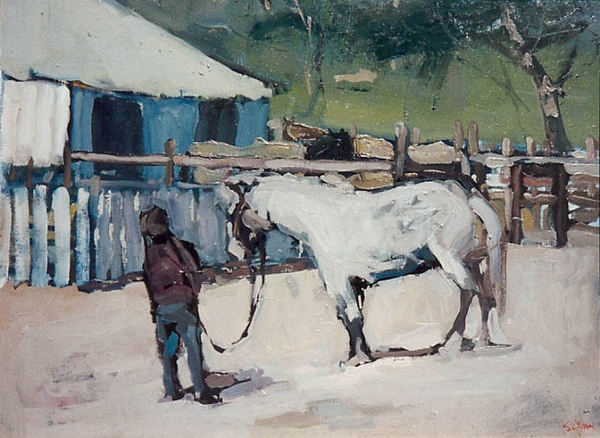 S.C. Yuan - "Downey's Poney" - Oil on canvas - 30" x 40"