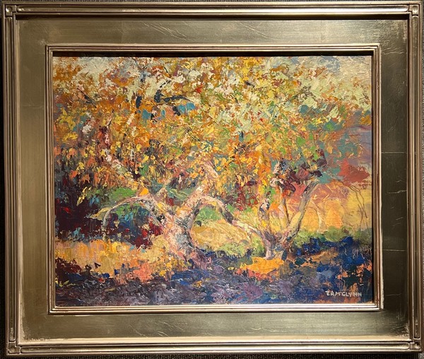 Thomas A. McGlynn - "Edge of the Forest" - Oil on canvasboard - 16" x 20" - Signed lower right<br>Signed, titled and with studio address on reverse. <br>Directly from the estate of Thomas A. McGlynn.