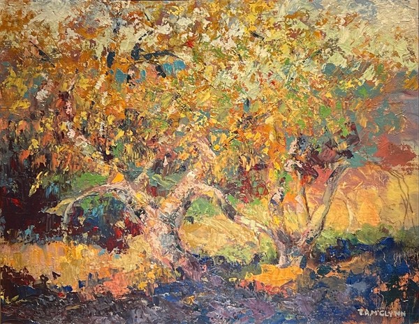 Thomas A. McGlynn - "Edge of the Forest" - Oil on canvasboard - 16" x 20" - Signed lower right
<br>Signed, titled and with studio address on reverse. 
<br>Directly from the estate of Thomas A. McGlynn.