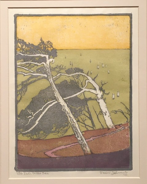 Pedro J. de Lemos - "The Path to the Sea" - Color block print - 10" x 7 1/2" - Titled in pencil lower left
<br>Signed in pencil lower right
<br>
<br>Exhibited:
<br>Carmel Art Association/'95 Years' - A Commemorative Exhibition Catalog of Selected Works Honoring Late CAA Artist Members: 1927/2022
<br>Illustrated page 10, plate 35-B.