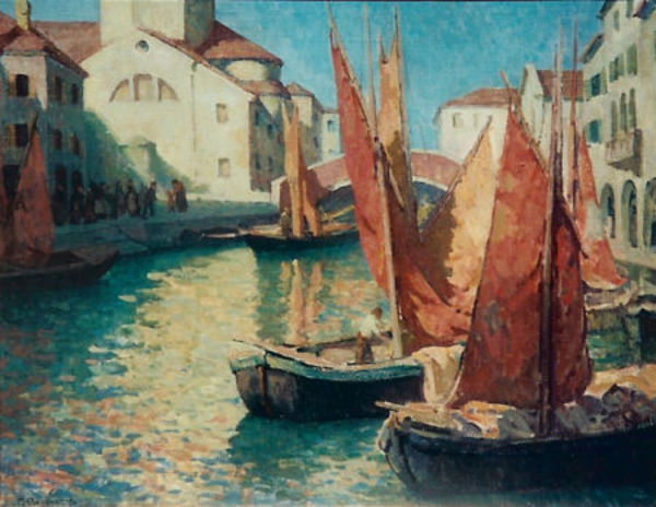 Mischa (Maurice) Askenazy - "Chioggia - Italy" - Oil on canvas - 32" x 40"