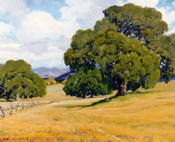Arthur Hill Gilbert, A.N.A. - "Oaks,  Carmel Valley" - Oil on canvas - 24 1/2" x 29 1/2"