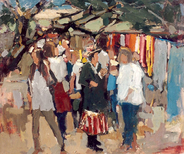 S.C. Yuan - "Garage Sale" - Oil on canvas - 40" x 47"