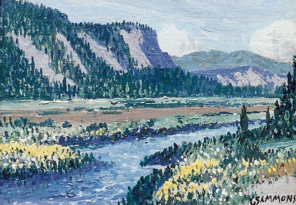 Carl Sammons - "Spring Time in Wyoming" -Jackson Hole Country- - Oil on board - 6" x 8"