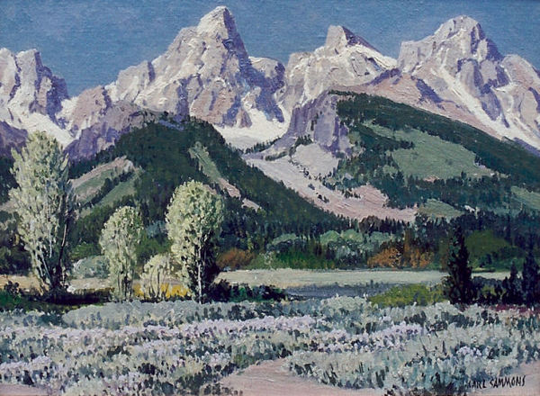 Carl Sammons - "Tetons" - Oil on canvasboard - 12" x 16"