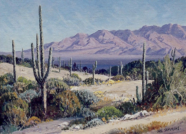 Carl Sammons - "Near Tucson, Arizona" - Oil on canvasboard - 12" x 16"