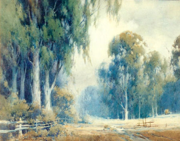Percy Gray - "Eucalyptus Landscape" - Watercolor - 16"x20" - Signed lower left
