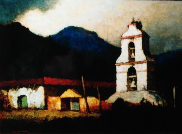 Will Sparks - "Mission Asistencia San Antonio de Pala" - Oil on canvas - 12" x 16"