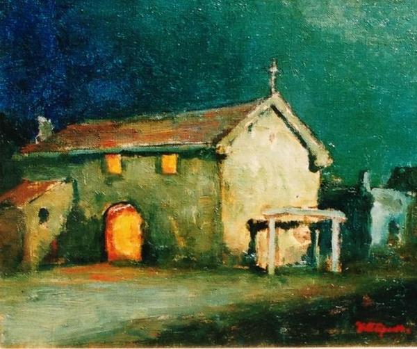 Will Sparks - "San Diego Chapel" ~ Asistencia Santa Isabel - Oil on canvas - 10" x 12"