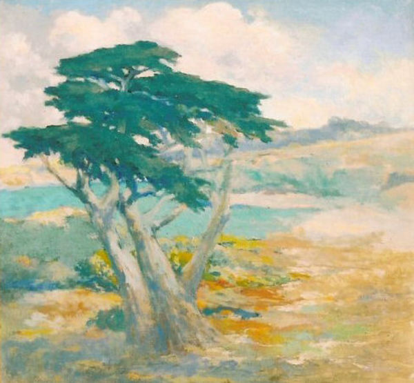 Thomas A. McGlynn - "Cypress, Pebble Beach" - Oil on canvas - 28" x 30"