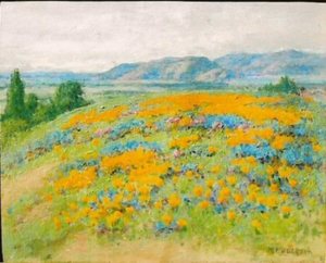 William F. Jackson - "Wildflowers near the California Coast" - Oil on canvas/board - 9 1/2" x 11 3/4"
