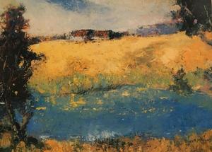 Thomas A. McGlynn - "Lake at Stanford" - Oil on canvas/board - 10" x 14"