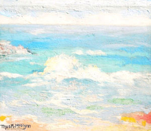 Thomas A. McGlynn - "Seascape" - Oil on wood panel - 8" x 9 1/4"