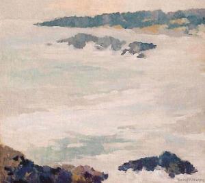 Thomas A. McGlynn - "Seascape" - Oil on canvas - 19" x 21"