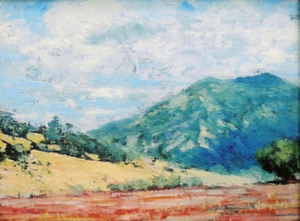 William Posey Silva - "On the Mountain Top" - Oil on canvas/board - 9" x 12" - Signed lower right
<br>Signed and titled on reverse